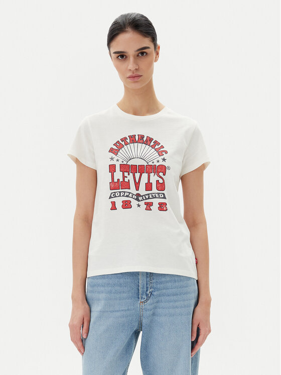 Levi's Damski T-Shirt, rozmiar M, Biały, Perfect 17369-3024