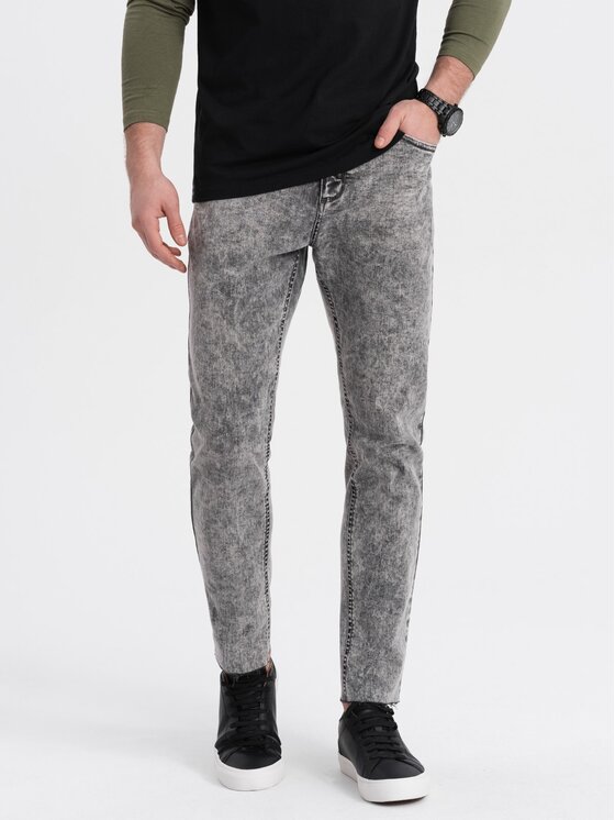 Ombre Ombre Jeansy P923 Szary Regular Fit