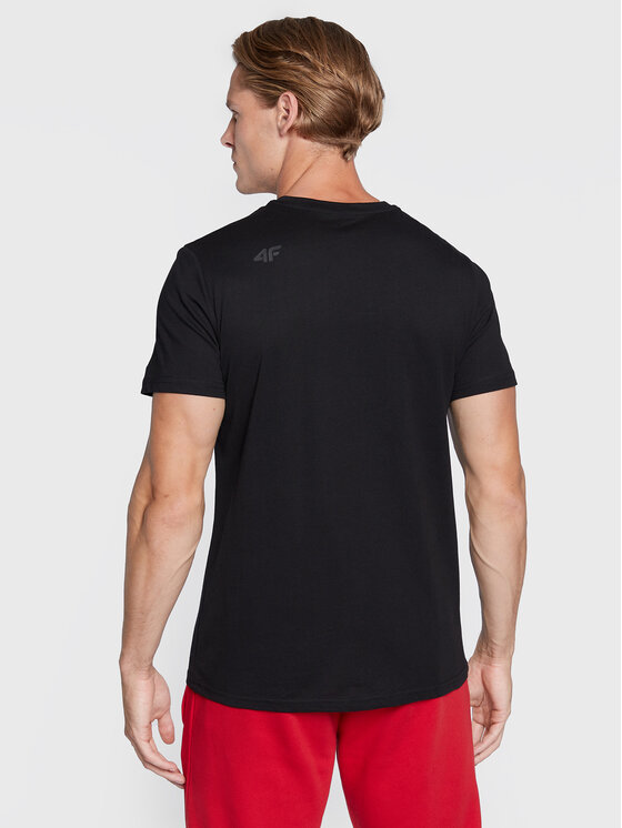 4F 4F T-Shirt H4Z22-TSM353 Czarny Regular Fit