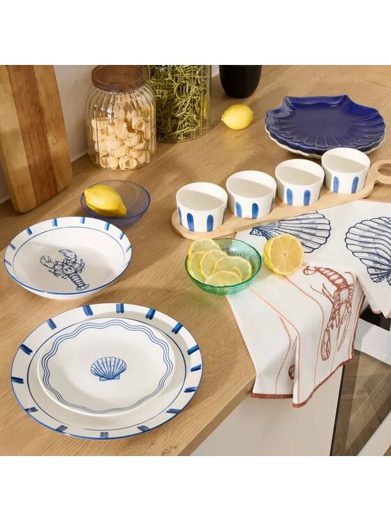 MIAhome MIAhome Komplet talerzy 6 szt. porcelanowych głębokich Oceania Biały