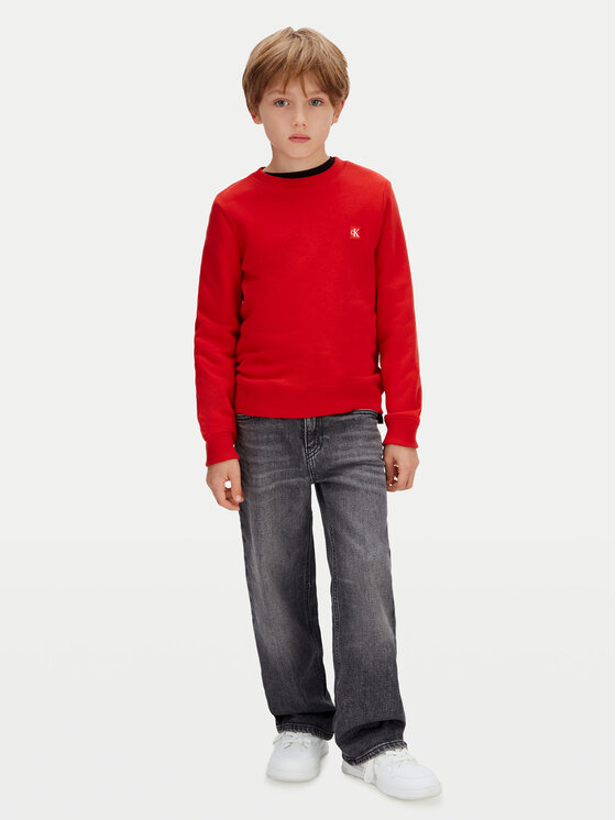 Calvin Klein Jeans Calvin Klein Jeans Mikina Mono Mini Badge IU0IU00570 Červená Regular Fit
