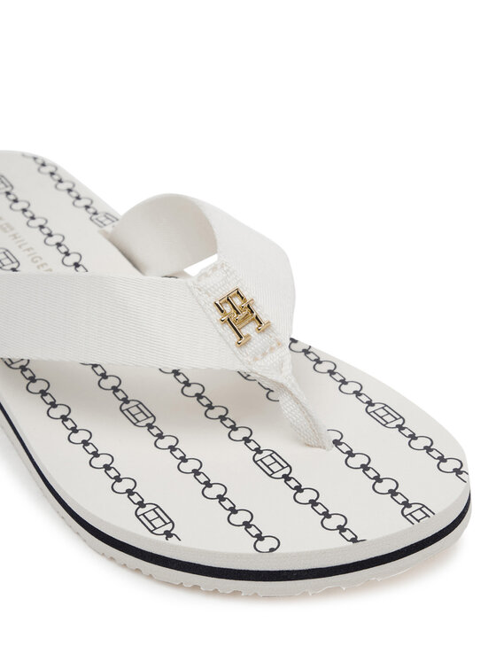Tommy Hilfiger Tommy Hilfiger Čības uz pirksta Th Chain Print FW0FW08514 Balts