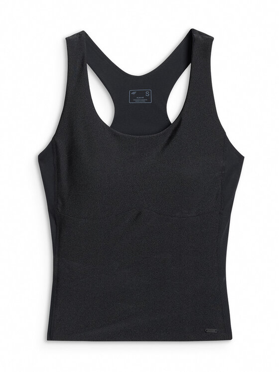 4F 4F Top TRAINING Czarny Slim Fit