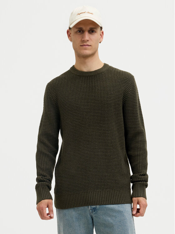 Jack & Jones Jack & Jones Svetr Global 12287594 Zelená Regular Fit