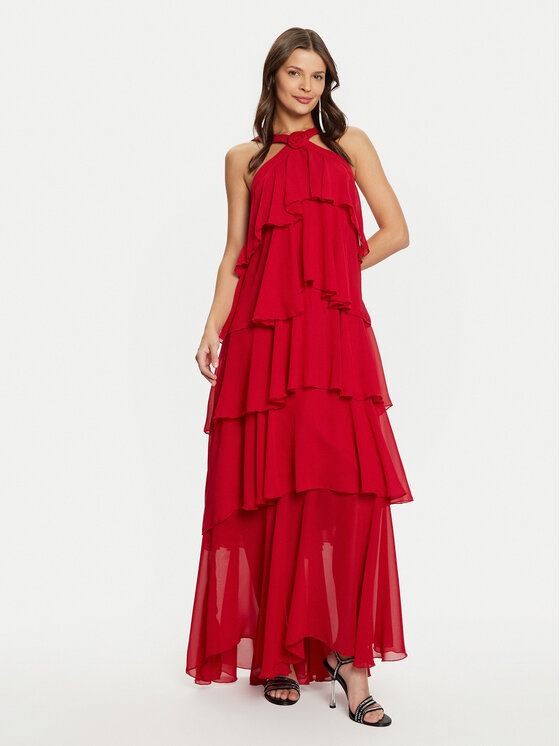 Vero Moda Vero Moda Večerní šaty Felicia 10295237 Červená Slim Fit