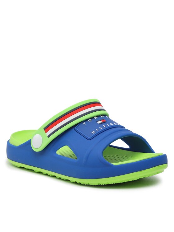 Tommy Hilfiger Tommy Hilfiger Klapki Stripes Comfy Sandal T3X2-32914-0083 S Niebieski