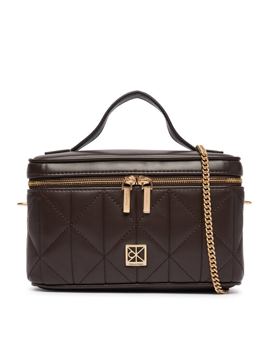 Calvin Klein Calvin Klein Geantă Quilted Beauty Case On Chain LV04F1123G Maro închis