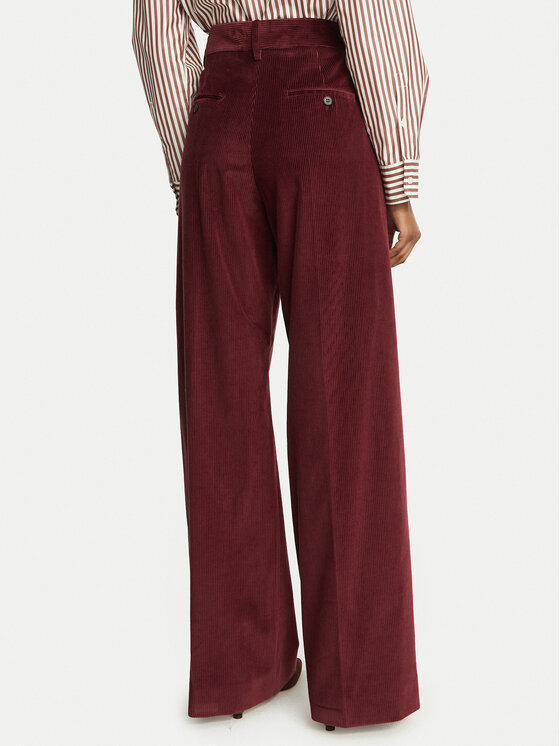 Weekend Max Mara Weekend Max Mara Riidest püksid Tania 2625136012 Bordoopunane Regular Fit