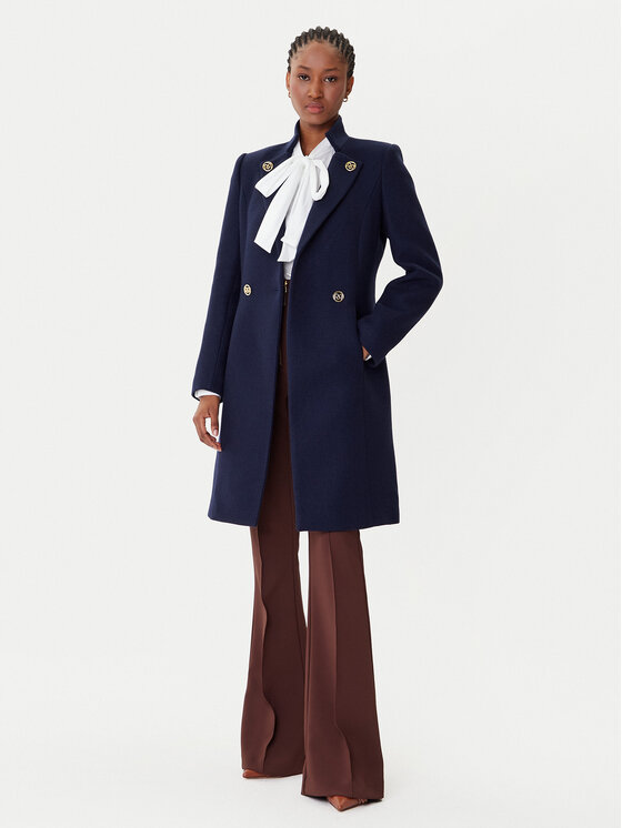 Rinascimento Rinascimento Cappotto di lana CFC0126218003 Blu scuro Regular Fit