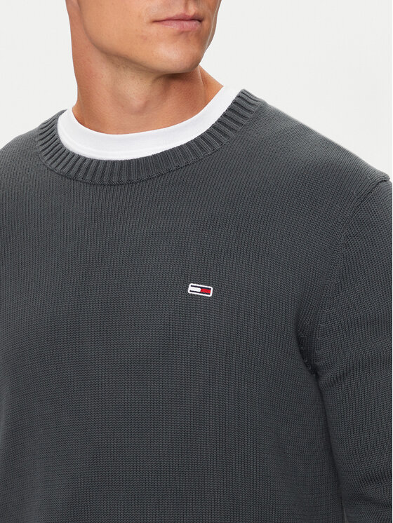 Tommy Jeans Tommy Jeans Pulover Essential DM0DM18370 Siva Slim Fit