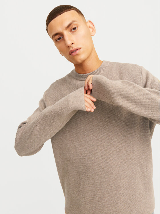 Jack & Jones Jack & Jones Sweter Milano 12259666 Szary Relaxed Fit