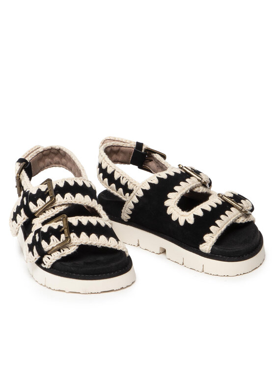 Mou Mou Sandale New Bio # 02-With Buckles SW461003A Crna
