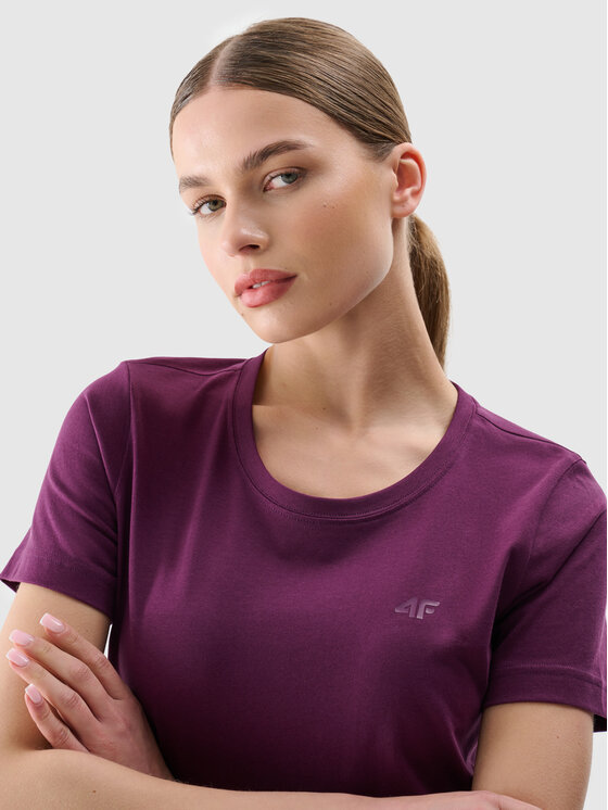 4F 4F T-Shirt NOS Fioletowy Regular Fit