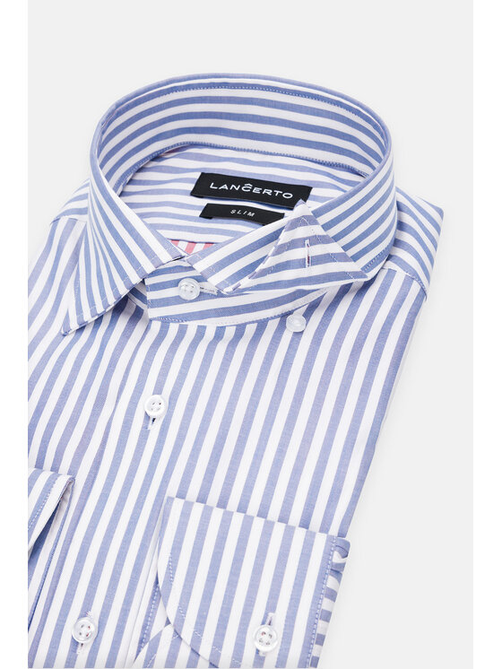 Lancerto Lancerto Koszula Perugia KO051222000054 Niebieski Slim Fit