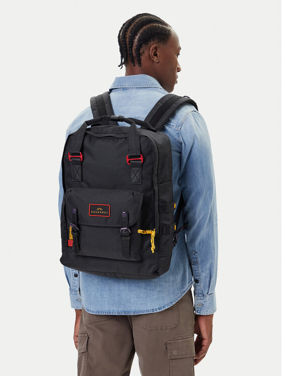 Doughnut Doughnut Mugursoma Macaroon Larege Happy Camper D011HA-0003-F Melns