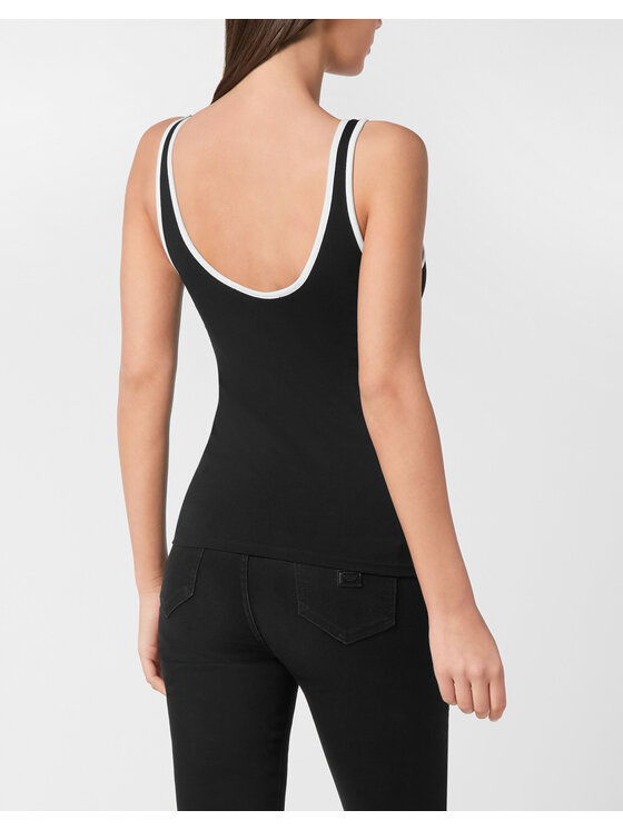 PHILIPP PLEIN PHILIPP PLEIN Tank top 24885 Czarny Skin Tight Fit