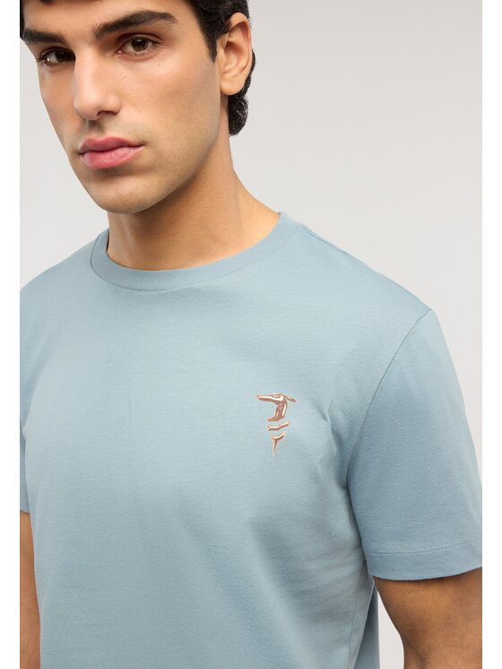Trussardi Trussardi T-Shirt G0568000127N024 Turkusowy Regular Fit