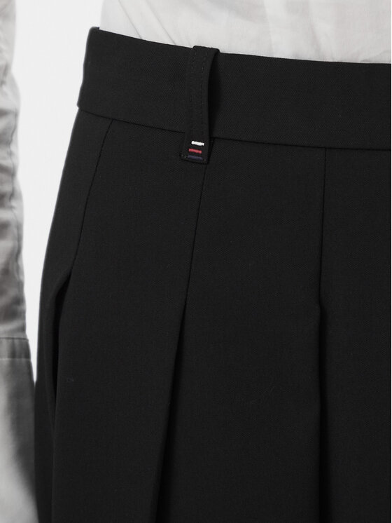 Tommy Hilfiger Tommy Hilfiger Plisirano krilo WW0WW51588 Črna A-Line Fit