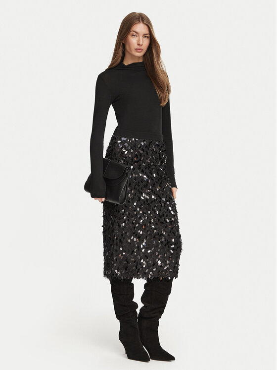 Marella Marella Midi sukňa 2623106062200 Čierna Regular Fit