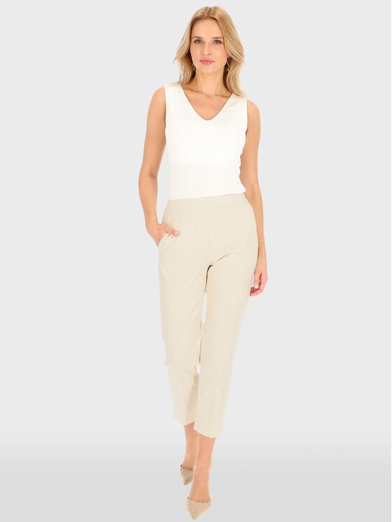 Perso Perso Spodnie damskie PTE242402F Szary Fitted Fit