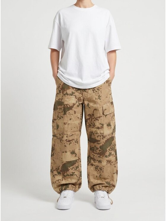 Jigga Wear Jigga Wear Spodnie cargo taktyczne ripstop camo 133346 Beżowy Regular Fit