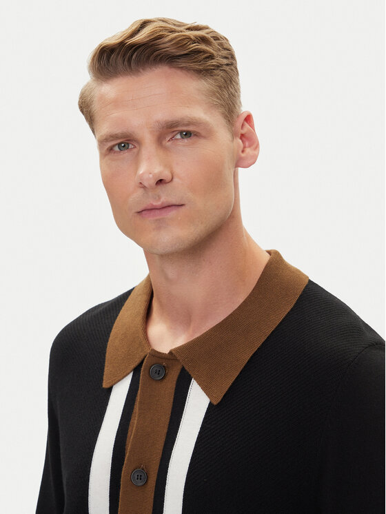 HUGO HUGO Kardigán Splon 50543770 Fekete Relaxed Fit