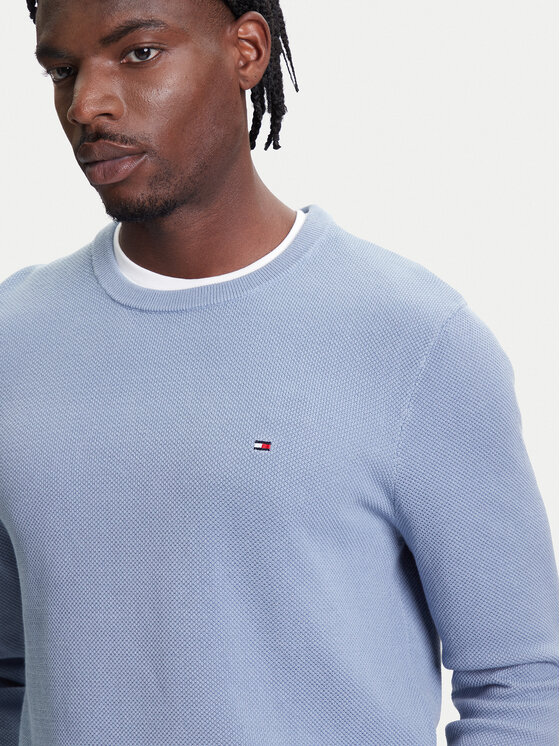 Tommy Hilfiger Tommy Hilfiger Pulover Essential MW0MW36347 Svetlo modra Regular Fit