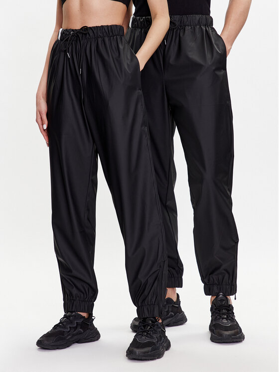 Rains Rains Штани з тканини 18560 Чорний Comfortable Fit
