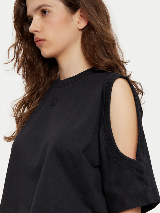 HUGO HUGO Tricou Dewaja 50530453 Negru Oversize