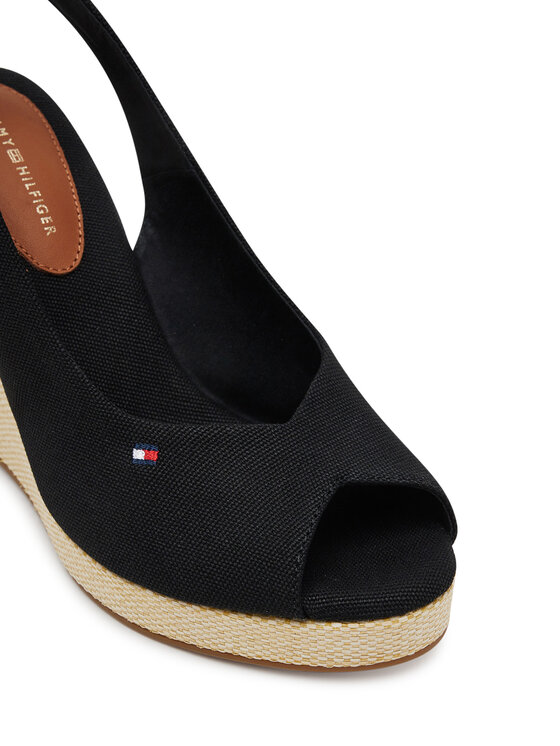 Tommy Hilfiger Tommy Hilfiger Espadrile Flag High Wedge Espad Slingback FW0FW08597 Negru