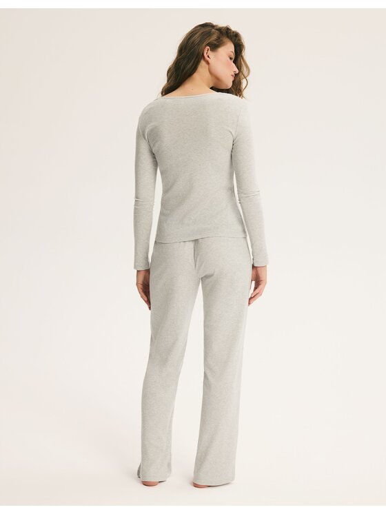 Esotiq Esotiq Piżama 46067 Szary Regular Fit