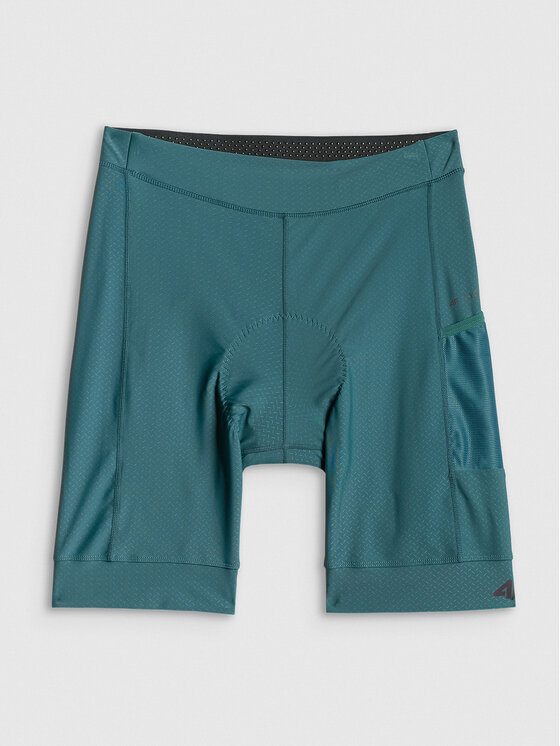 4F 4F Szorty rowerowe GET LOST FEEL FOUND Zielony Slim Fit