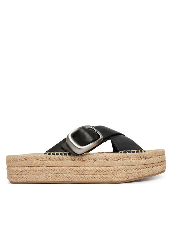 Calvin Klein Espadrile Flatf Espadrill Cross Lth Hdw HW0HW02892 Negru