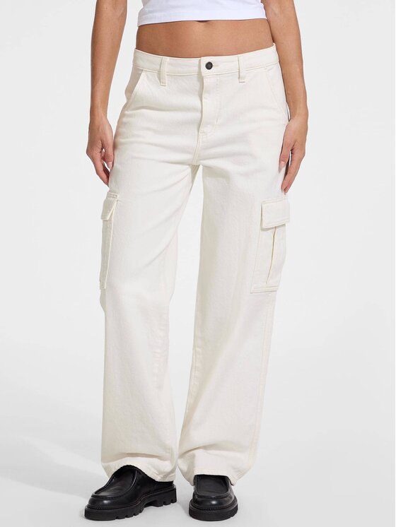 Guess Jeans Guess Jeans Jeansy 175297 Bílá Relaxed Fit