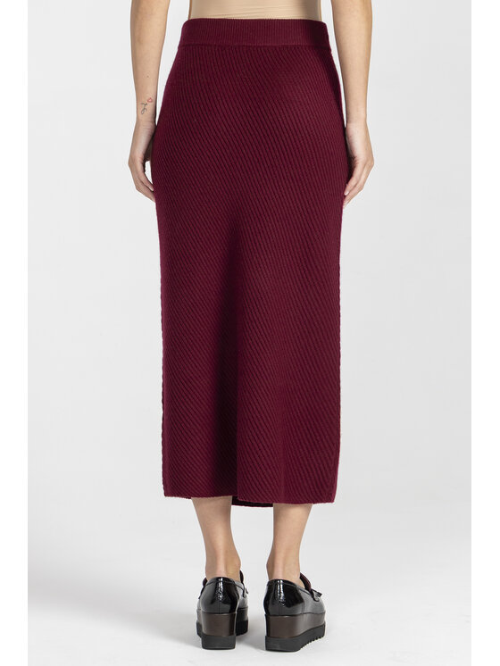 Deni Cler Milano Deni Cler Milano Spódnica midi T-DC-750D-E5-90-39-1 Bordowy Regular Fit