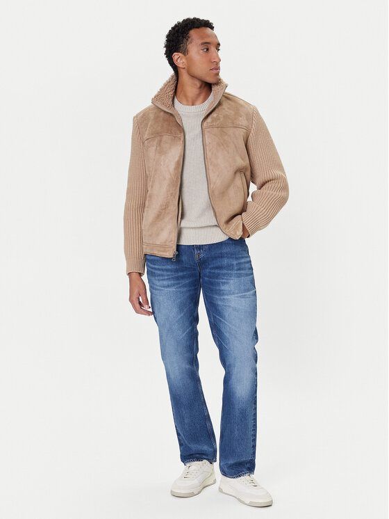 Guess Guess Bunda z imitácie kože M5BR79 Z5570 Béžová Regular Fit