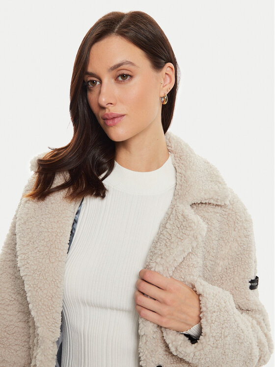 Frieda & Freddies Frieda & Freddies Cappotto in shearling 3808 Écru Regular Fit