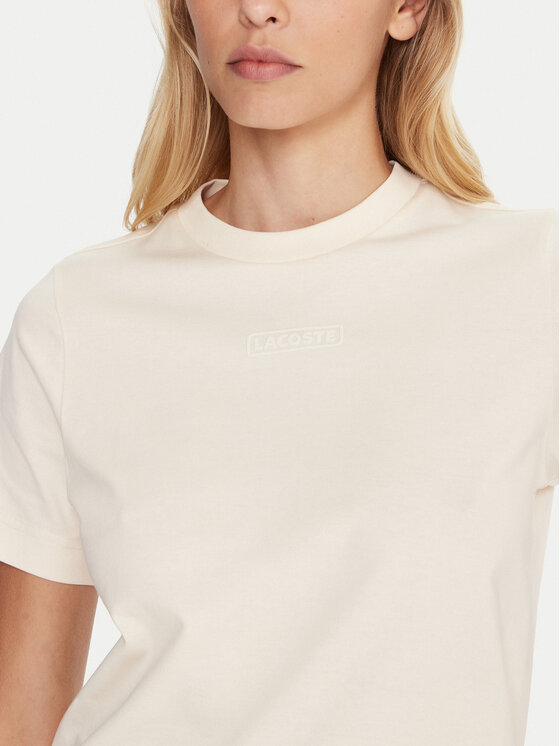 Lacoste Lacoste Tričko TF0355 Béžová Regular Fit