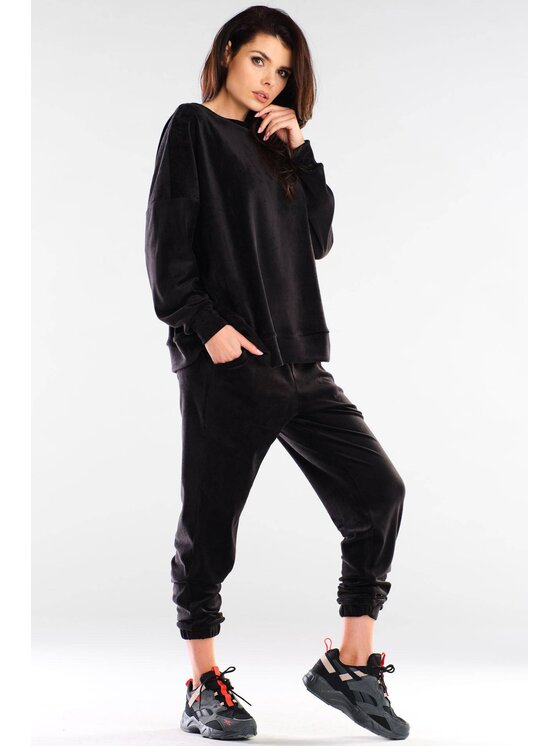 Awama Awama Spodnie damskie A411 Czarny Basic Fit