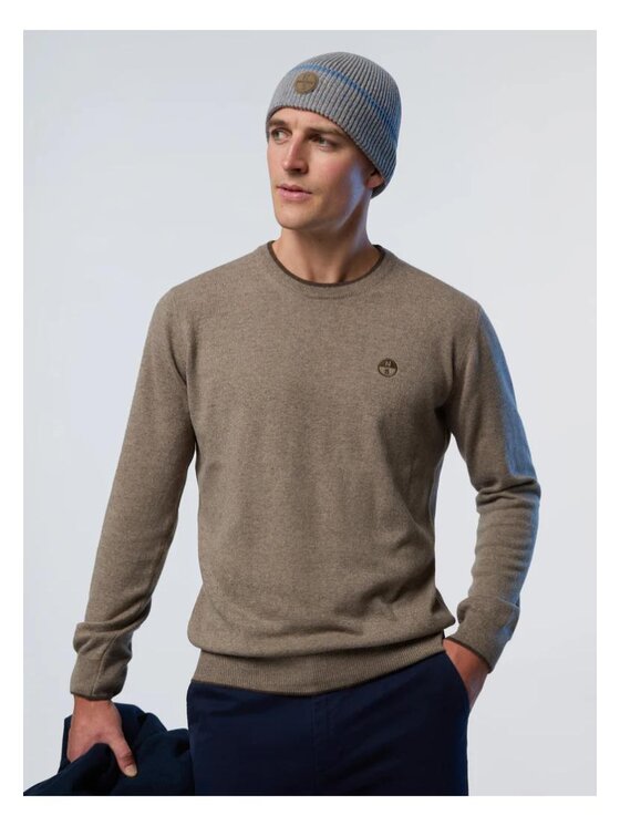 North Sails North Sails Maglione Maglione girocollo in cashmere Marrone Regular Fit