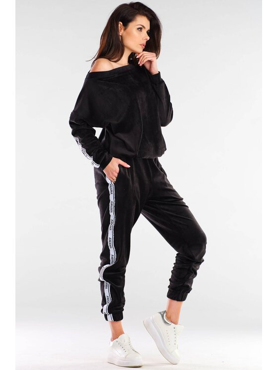Awama Awama Bluza A408 Czarny Basic Fit