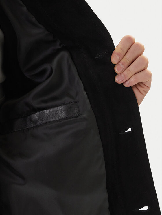 BOSS BOSS Kožená bunda Johot 50552130 Černá Regular Fit