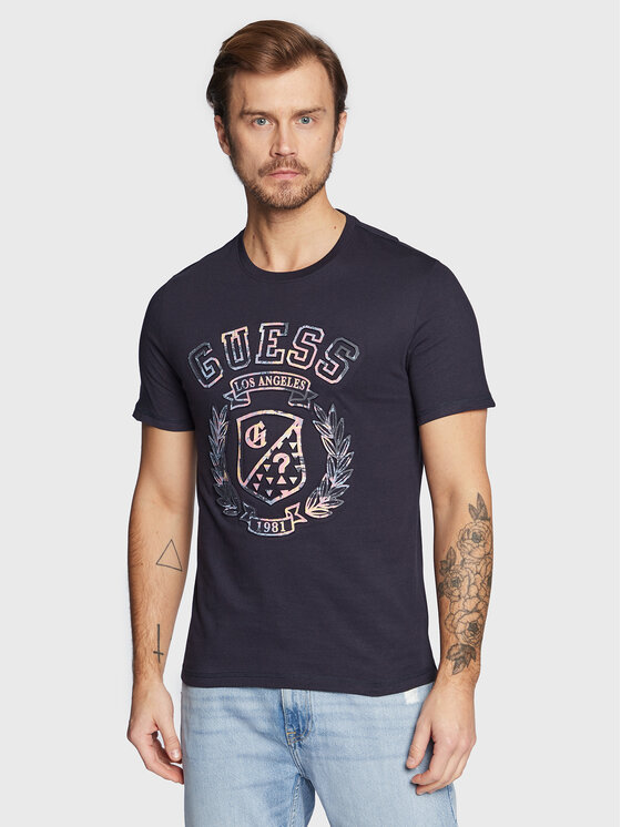 Guess T-krekls M3RI03 I3Z14 Tumši zils Slim Fit