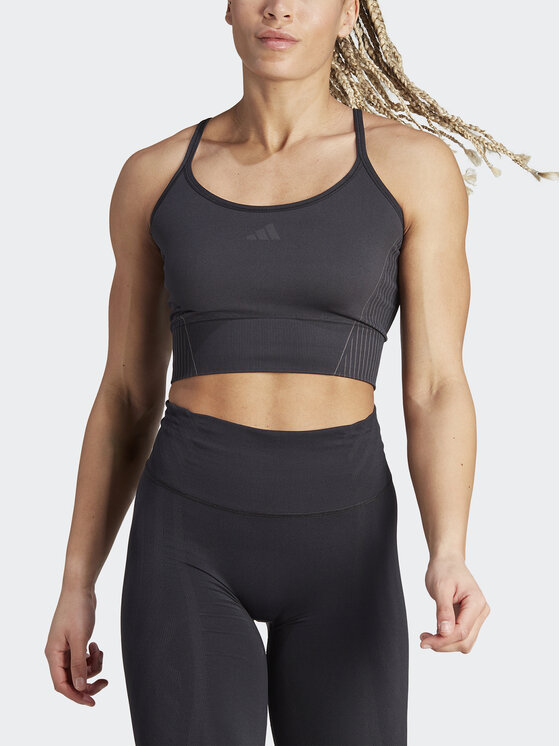 adidas adidas Marškinėliai Aeroknit IB0684 Juoda Slim Fit