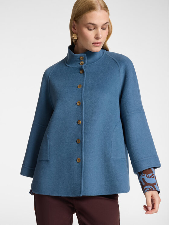 Elena Mirò Elena Mirò Płaszcz zimowy 8005Z000033N0B4 Turkusowy Boxy Fit