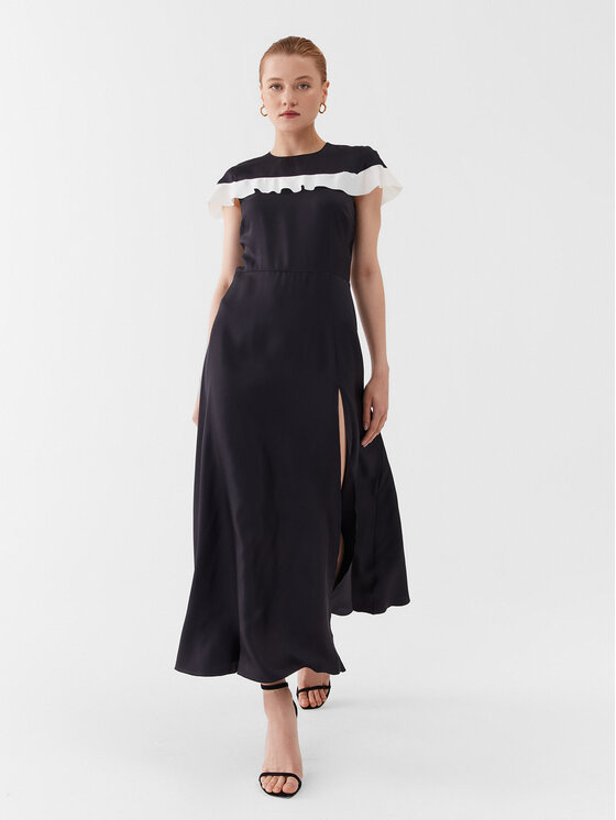 Red Valentino Red Valentino Každodenní šaty 2R3VAGS0 Černá Regular Fit