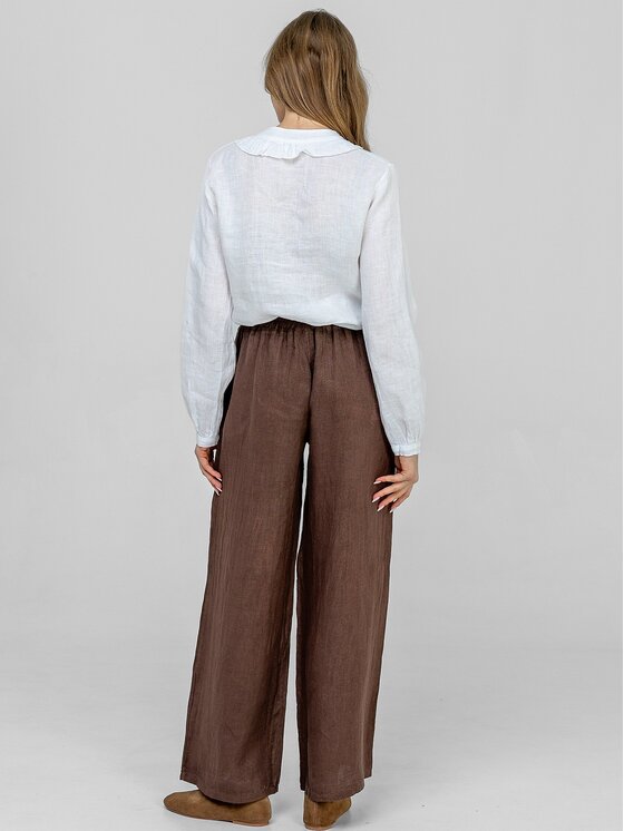 Perso Perso Spodnie materiałowe PTE267299F Brązowy Wide Leg