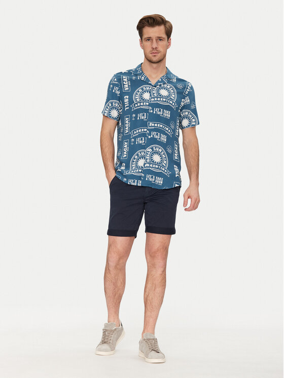 Blend Blend Šortky z materiálu 20717939 Tmavomodrá Regular Fit