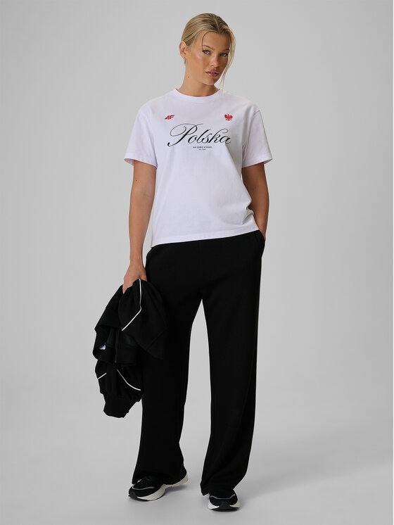 4F 4F T-Shirt STREFA KIBICA Biały Loose Fit
