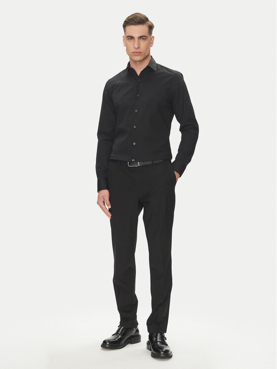 Calvin Klein Calvin Klein Koszula Essential LV019EU000 Czarny Slim Fit